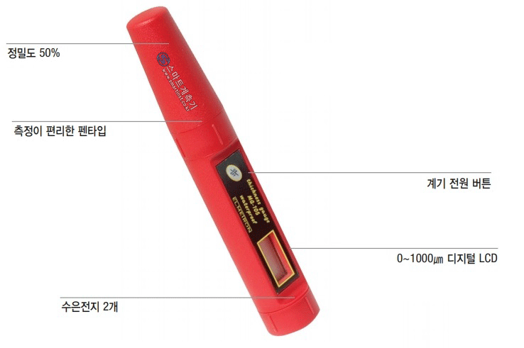 MG-105A 도막두께측정기 겸용(철/비철),중고 자동차 두께측정 가능, Elmetron