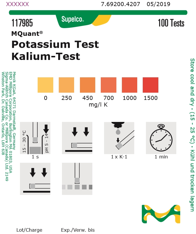 1.17985.0001- K 칼슘 측정키트 Potassium 칼슘검사 Merck