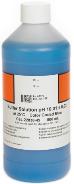 22836-49 pH10.01 표준용액, color-coded blue, 500 mL