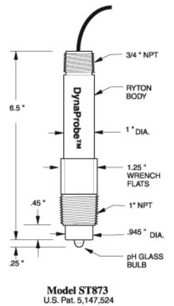 PH-5110-873K 140℃ 고온전용 탱크 배관 pH측정기 1NPT 삽입형 pH센서